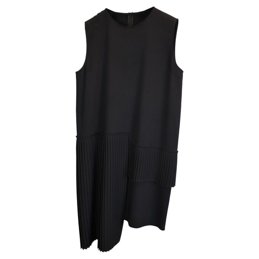 MM6 Maison Margiela Pleated Dress in Black Polyester
